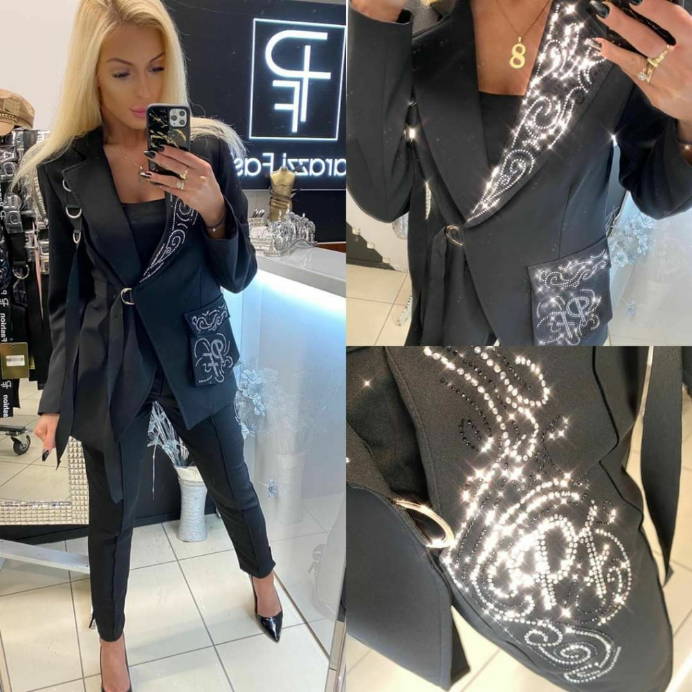 FASHION WOMEN SUIT SET WITH PANTS PAPARAZZI FASHION 7988 AUTHENTIC